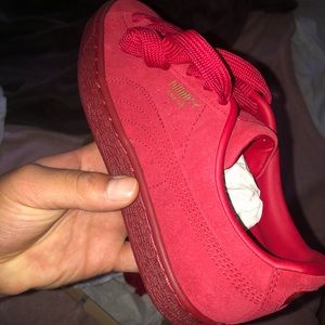 Brand New Red Suede pumas